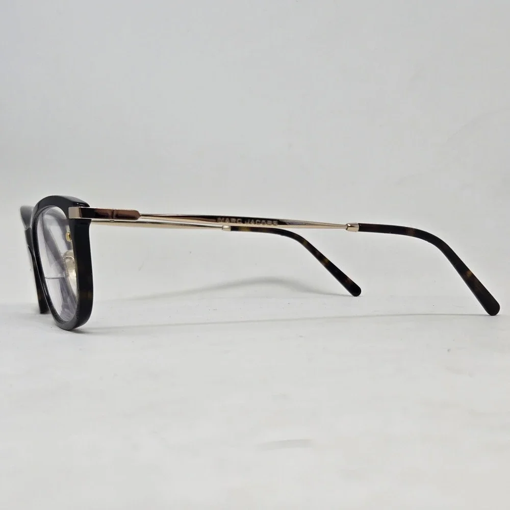 Marc Jacobs Tortoise Shell Cat Eye Eyeglasses Gold Metal Temples 53-18 MARC668G